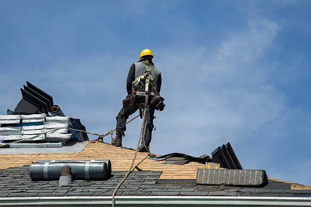 Professional Roof Installation technician working in Concord, MA